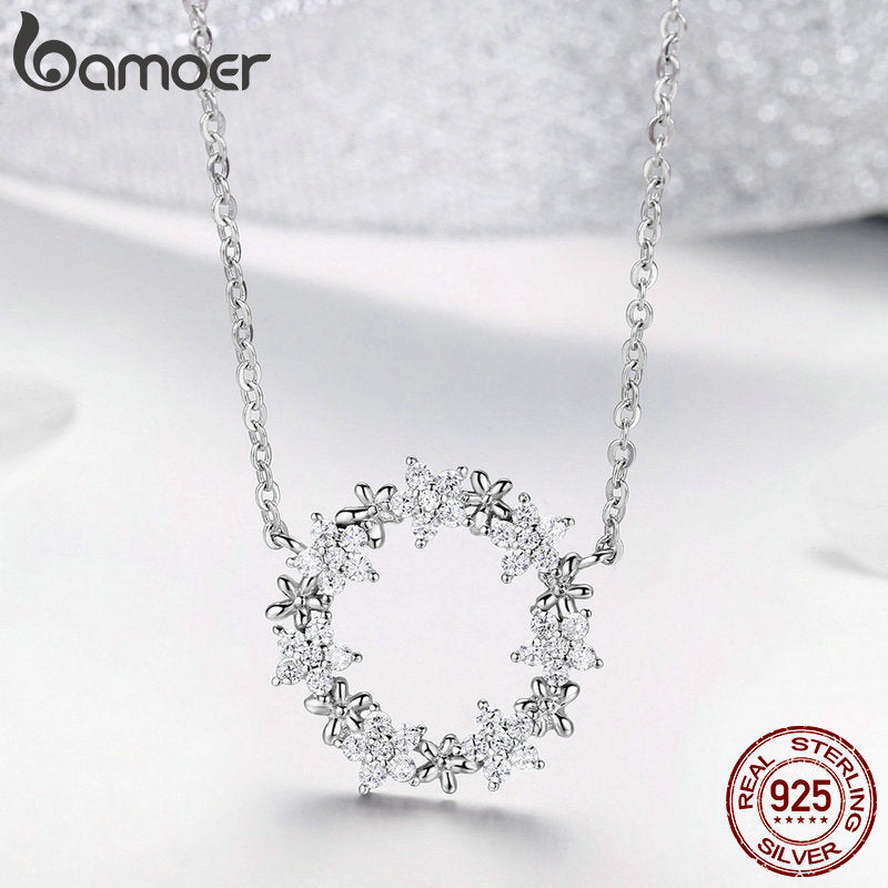 Sterling Silver Jewelry Sets | Clear Cubic Zircon | Shining star Necklace / Ring Jewelry Set