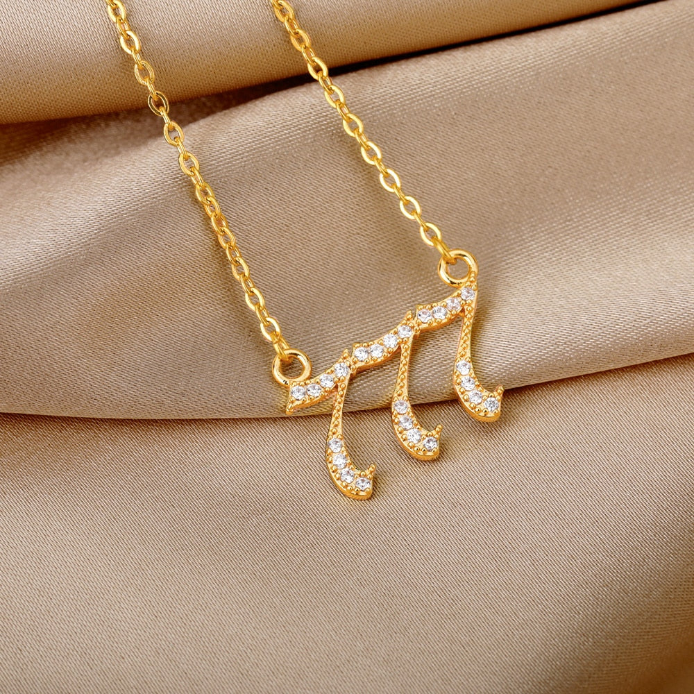 Zircon Angel Number Necklace | Pendant Necklace | Stainless Steel Choker