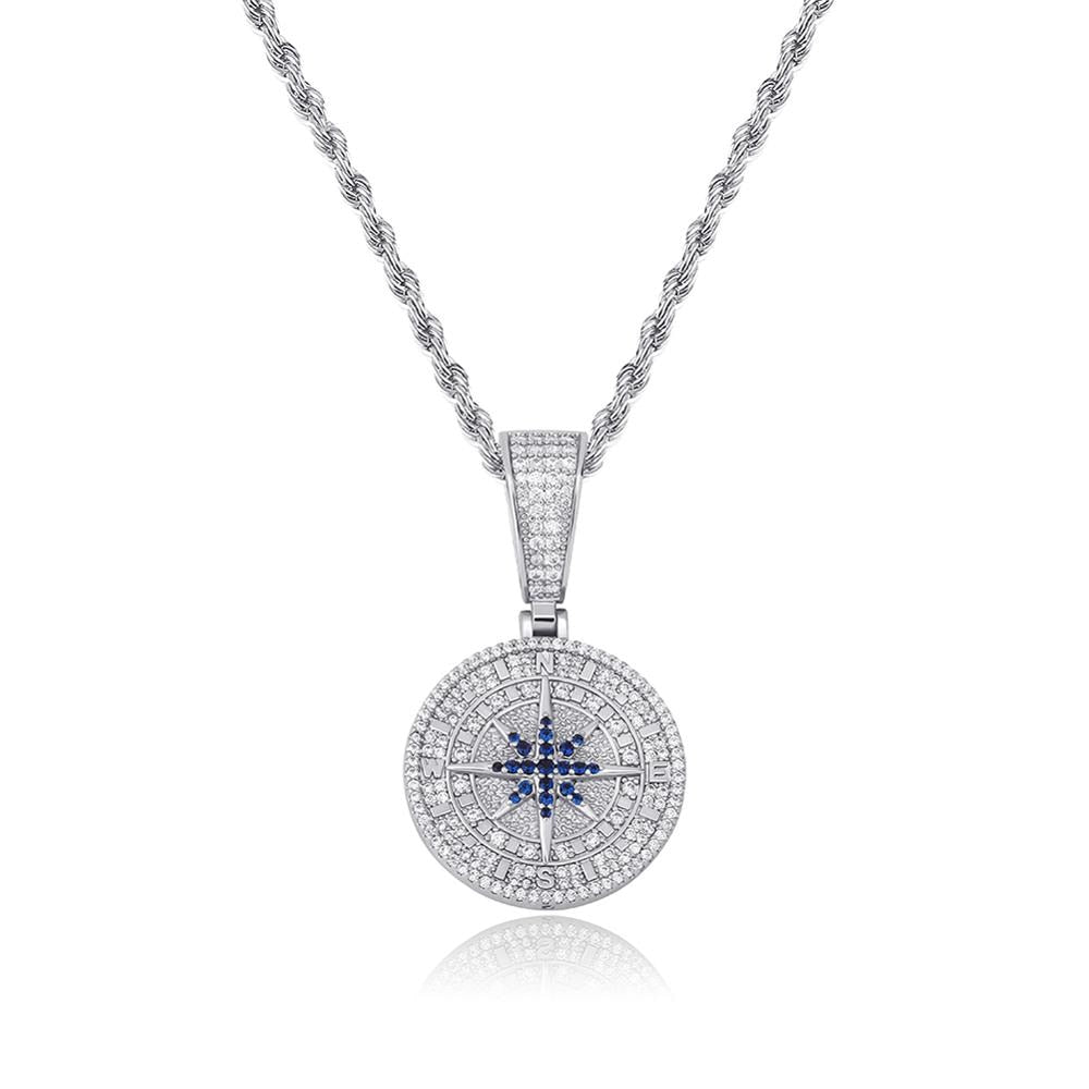 Compass Pendant | Cubic Zirconia With Tennis Chain