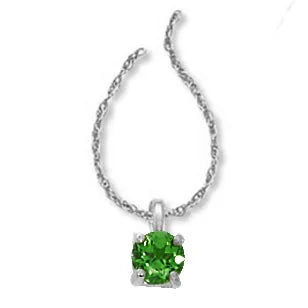 Emerald Pendant 14k white Gold - May Birthstone
