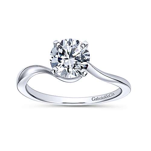 14K White Gold Round Diamond Engagement Ring