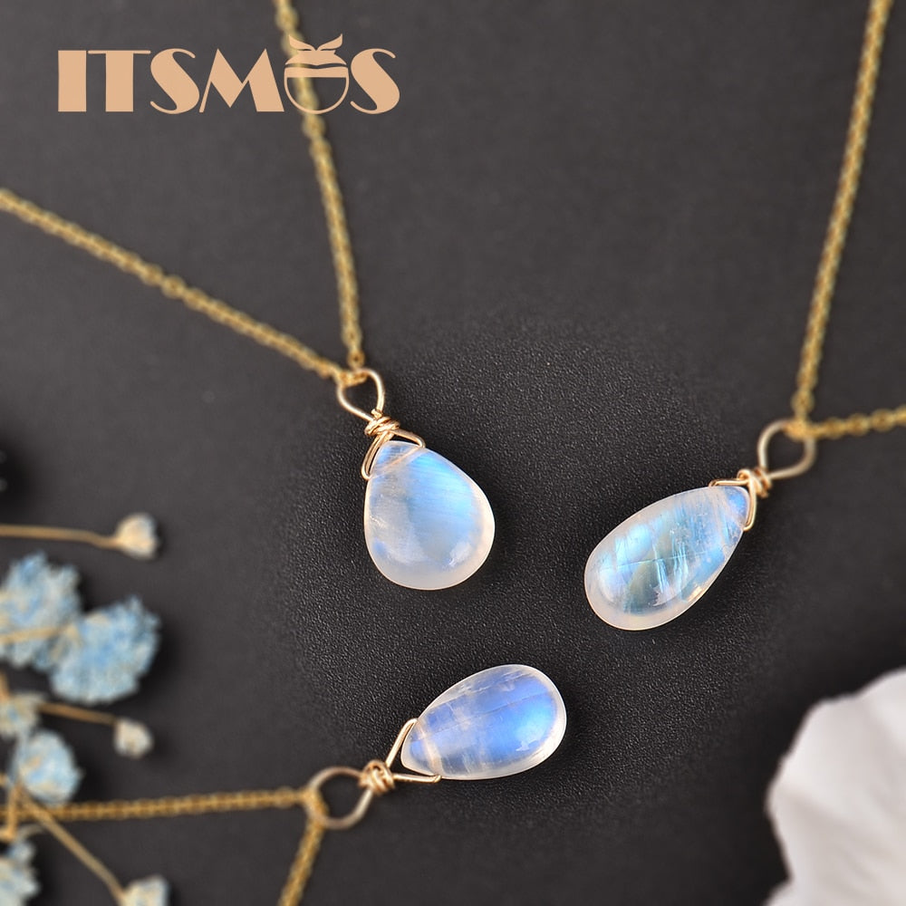 Natural Moonstone 14k gold jewelry Chain | Pendant Necklace | Simple Elegant Jewelry | Romantic Gift