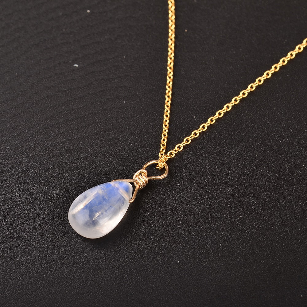 Natural Moonstone 14k gold jewelry Chain | Pendant Necklace | Simple Elegant Jewelry | Romantic Gift