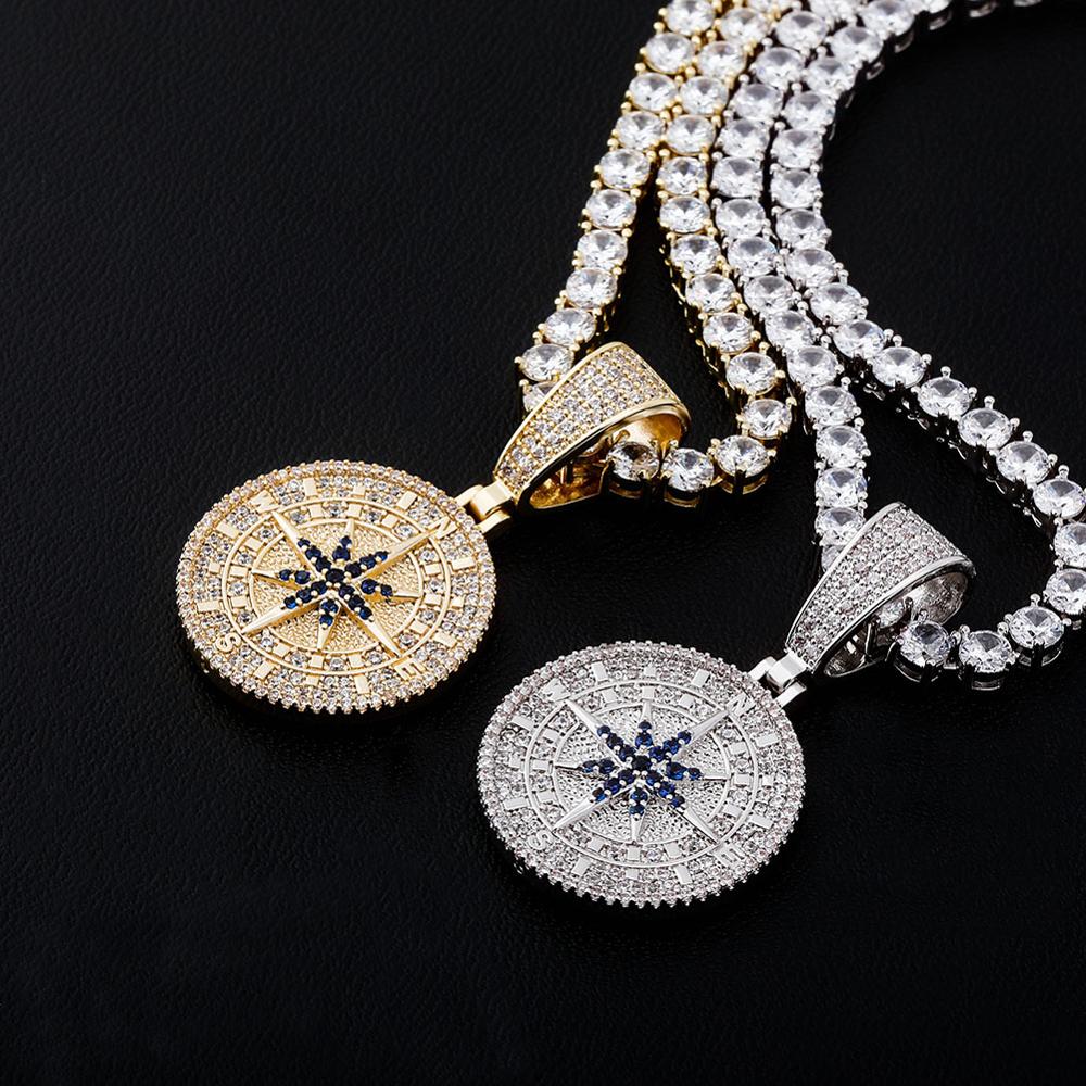 Compass Pendant | Cubic Zirconia With Tennis Chain