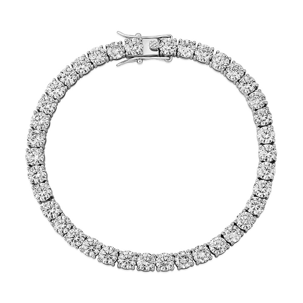 Sterling Silver D Color Moissanite Bracelet 3-5mm Round Cut | High Quality | Fashionable Jewelry