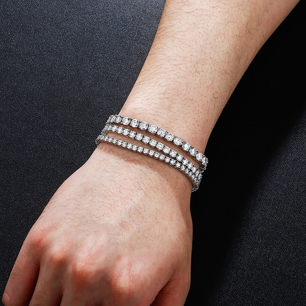 Sterling Silver D Color Moissanite Bracelet 3-5mm Round Cut | High Quality | Fashionable Jewelry