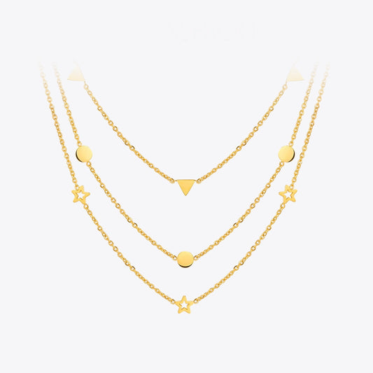 Triangle Circle Star Choker | Necklace | Gold color Pendant