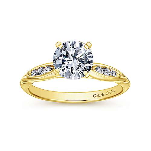 Round Diamond Engagement Ring in 14k Yellow & White Gold
